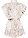 Zimmermann Halliday Cuffed Playsuit In Multicolor