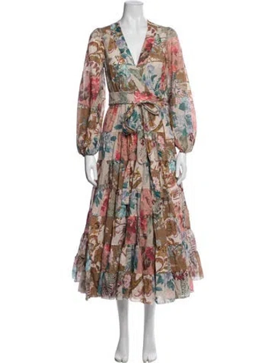 Pre-owned Zimmermann Floral Print Long Dress