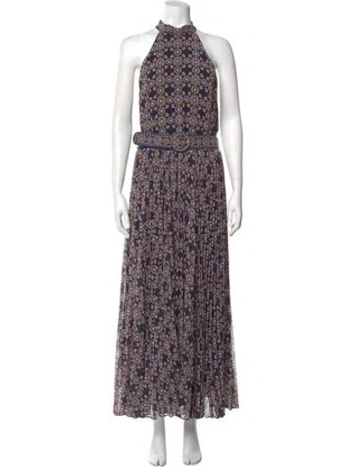 Pre-owned Zimmermann Floral Print Long Dress In Black