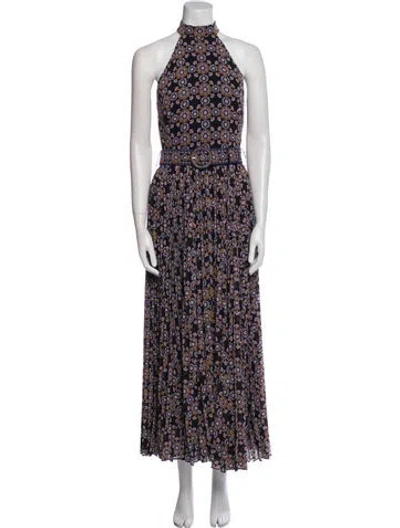Pre-owned Zimmermann Floral Print Long Dress In Blue