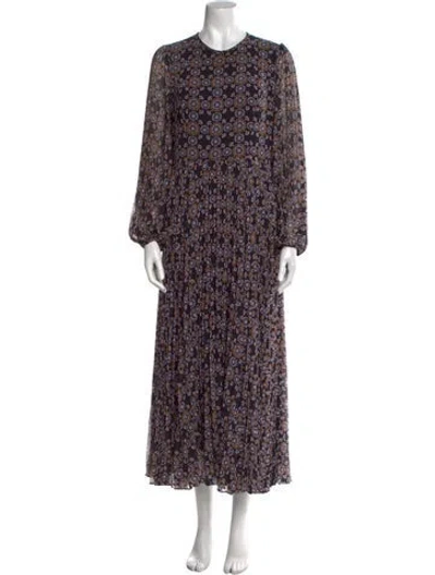 Pre-owned Zimmermann Floral Print Long Dress In Blue