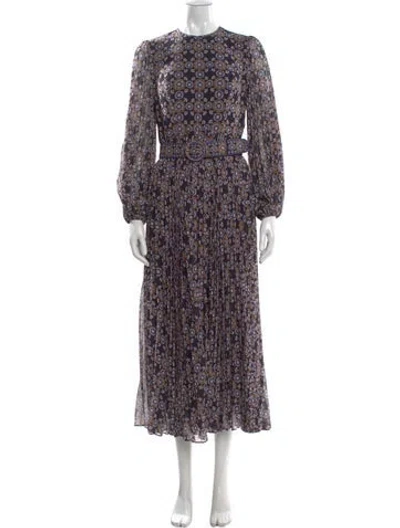 Pre-owned Zimmermann Floral Print Long Dress In Blue