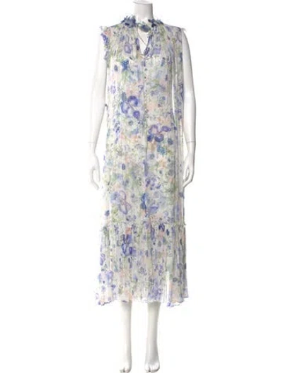 Pre-owned Zimmermann Floral Print Long Dress In Multi