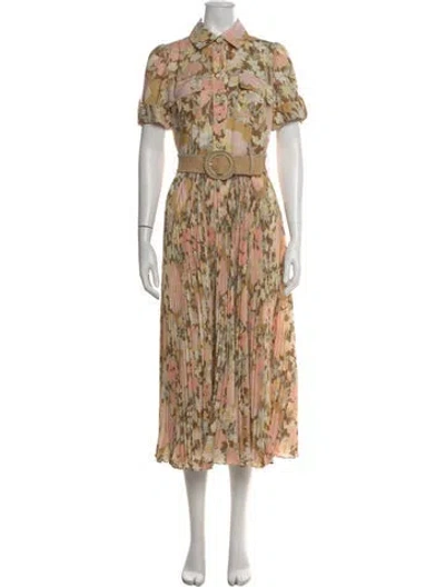 Pre-owned Zimmermann Floral Print Long Dress In Multi