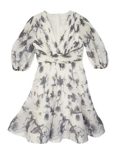 Pre-owned Zimmermann Floral Print Long Dress In Multi
