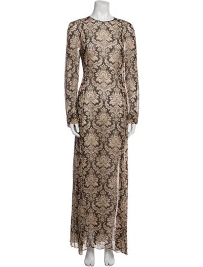 Pre-owned Zimmermann Floral Print Long Dress In Neutral