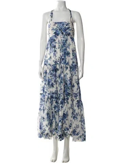 Pre-owned Zimmermann Floral Print Long Dress In Neutral
