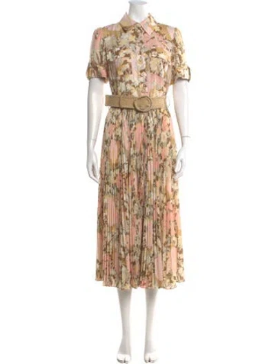 Pre-owned Zimmermann Floral Print Long Dress In Neutral
