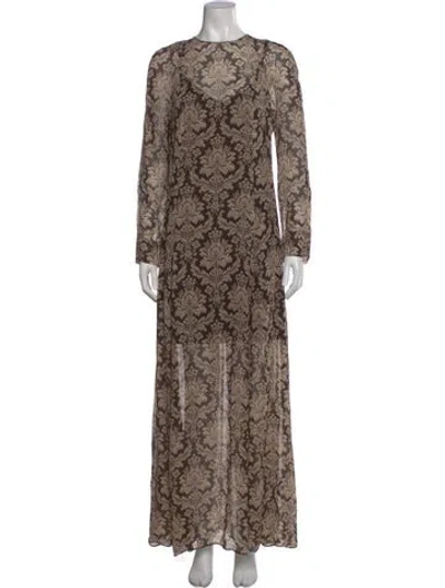 Pre-owned Zimmermann Floral Print Long Dress In Neutral