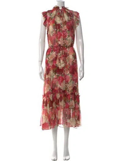 Pre-owned Zimmermann Floral Print Long Dress In Neutral