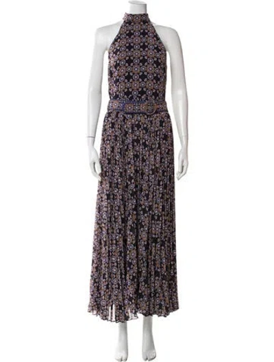 Pre-owned Zimmermann Floral Print Long Dress In Purple