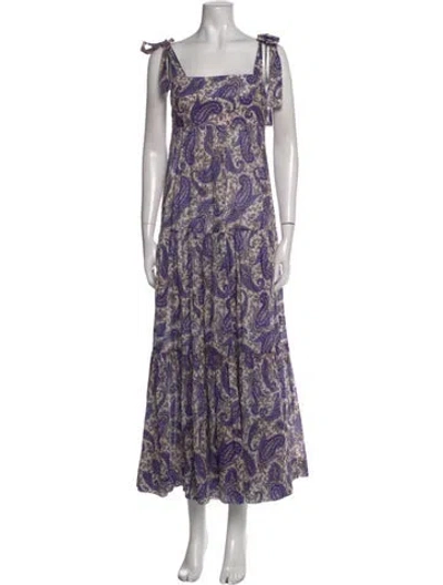 Pre-owned Zimmermann Floral Print Long Dress In Purple
