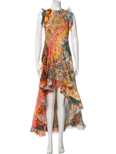 Pre-owned Zimmermann Floral Print Long Dress W/ Tags