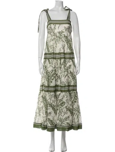 Pre-owned Zimmermann Floral Print Long Dress W/ Tags In Multi