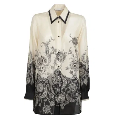 ZIMMERMANN FLORAL PRINT LOOSE-FITTING HABOTAI SILK SHIRT