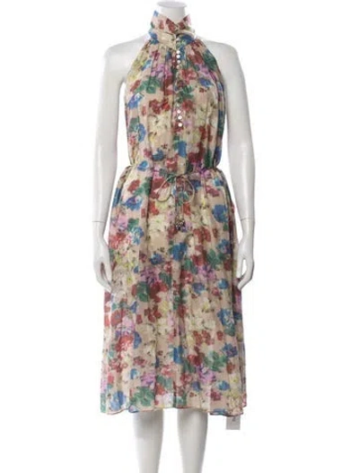 Pre-owned Zimmermann Floral Print Midi Length Dress