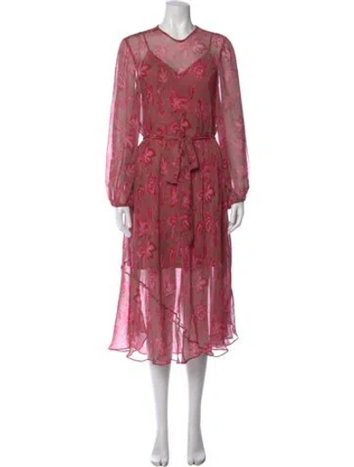 Pre-owned Zimmermann Floral Print Midi Length Dress In Multi