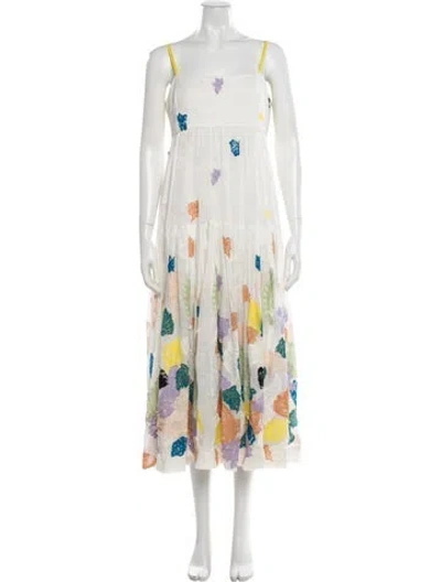Pre-owned Zimmermann Floral Print Midi Length Dress In Multi