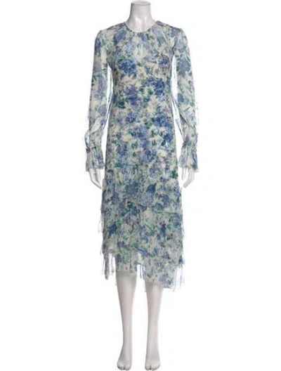 Pre-owned Zimmermann Floral Print Midi Length Dress In Neutral