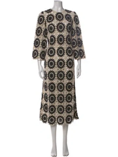 Pre-owned Zimmermann Floral Print Midi Length Dress In Neutral