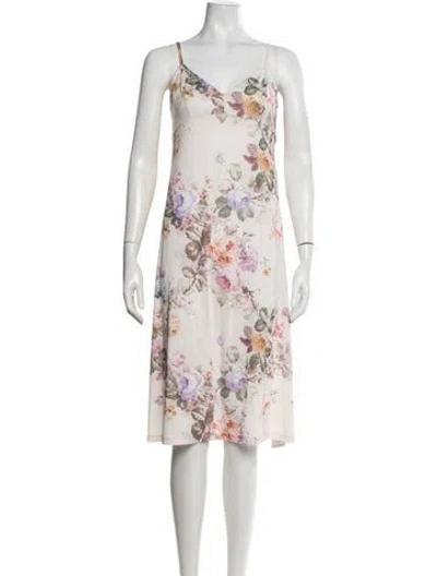 Pre-owned Zimmermann Floral Print Midi Length Dress In Neutrals