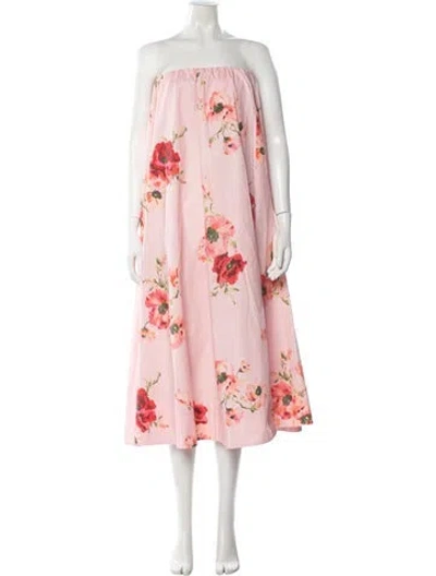 Pre-owned Zimmermann Floral Print Midi Length Dress In Pink