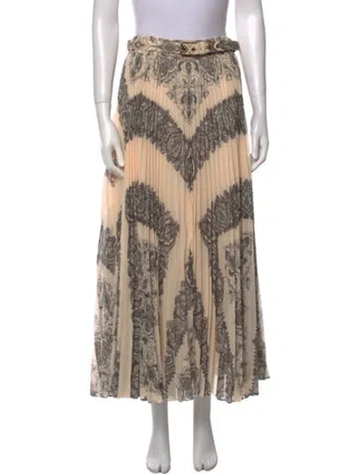 Pre-owned Zimmermann Floral Print Midi Length Skirt In Neutral