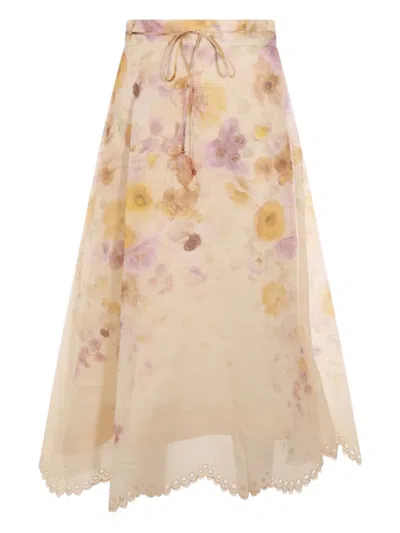 ZIMMERMANN FLORAL-PRINT MIDI SKIRT