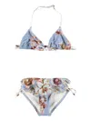 Zimmermann Floral Print Mini Drawstring Bikini Top In Multi