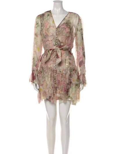 Pre-owned Zimmermann Floral Print Mini Dress