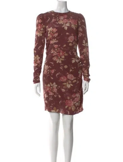 Pre-owned Zimmermann Floral Print Mini Dress In Black