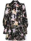 Zimmermann Eden Belted Flip Mini Dress In Iris Sherbert In Black
