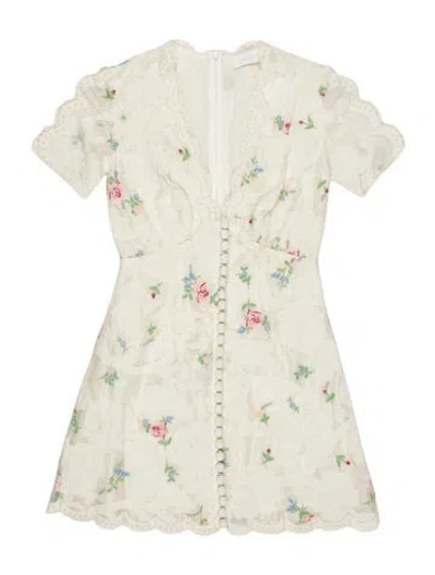 Pre-owned Zimmermann Floral Print Mini Dress In Multi