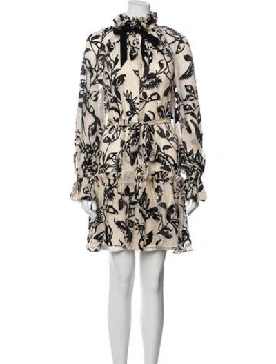 Pre-owned Zimmermann Floral Print Mini Dress In Multi