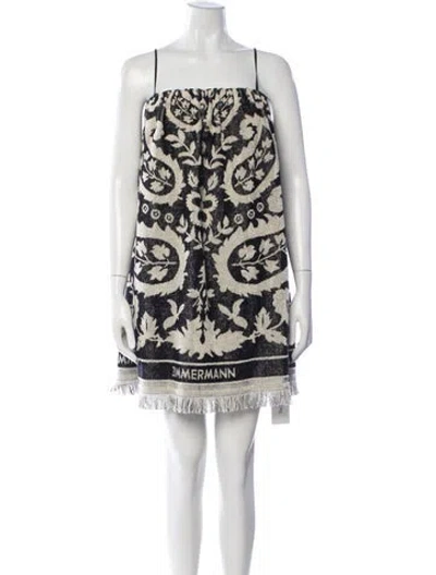 Pre-owned Zimmermann Floral Print Mini Dress In Multicolor