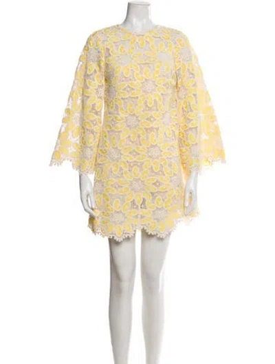 Pre-owned Zimmermann Floral Print Mini Dress In Neutral
