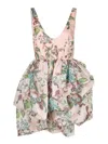 Zimmermann Matchmaker Floral Linen And Silk Minidress In Nude & Neutrals