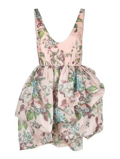 Zimmermann Matchmaker Floral Linen And Silk Minidress In Multi