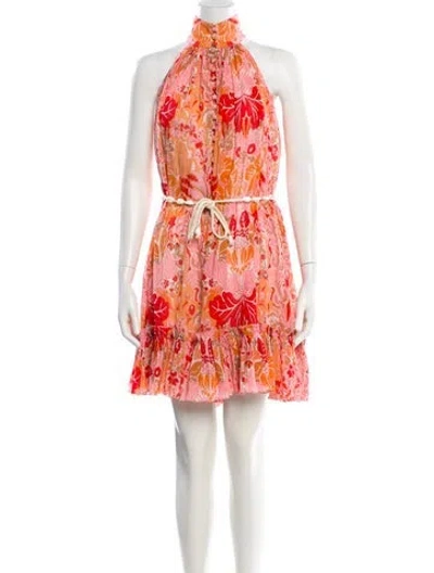 Pre-owned Zimmermann Floral Print Mini Dress In Pink