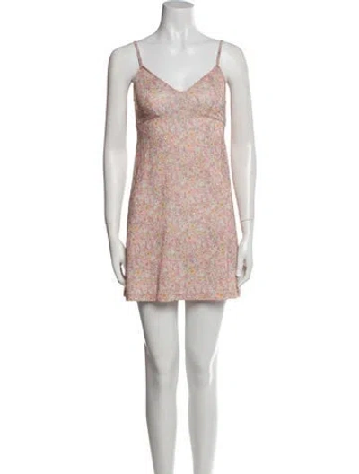 Pre-owned Zimmermann Floral Print Mini Dress In Pink