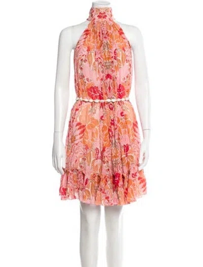 Pre-owned Zimmermann Floral Print Mini Dress In Pink