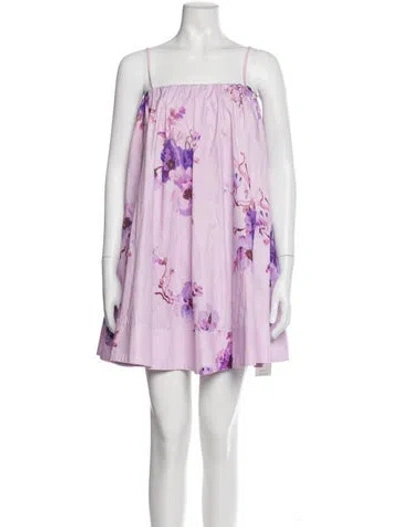 Pre-owned Zimmermann Floral Print Mini Dress In Pink
