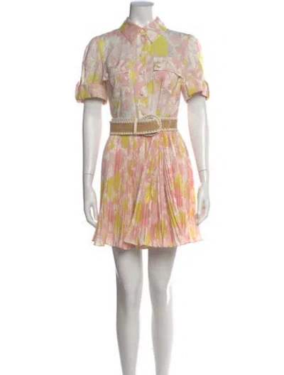 Pre-owned Zimmermann Floral Print Mini Dress In Pink