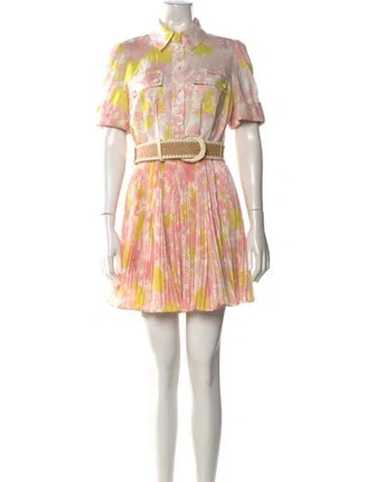 Pre-owned Zimmermann Floral Print Mini Dress In Pink
