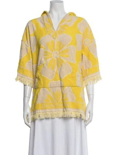 Pre-owned Zimmermann Floral Print Mini Dress In Yellow
