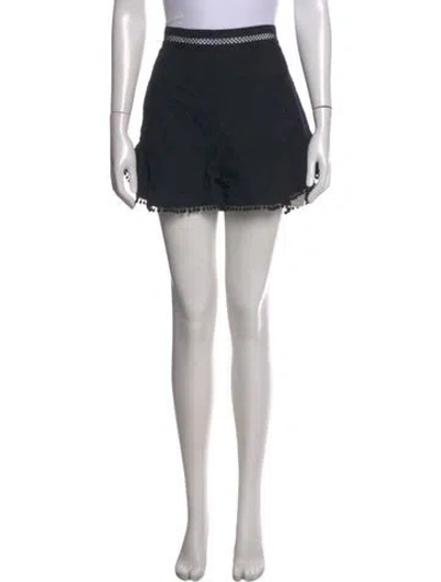 Pre-owned Zimmermann Floral Print Mini Shorts In Black
