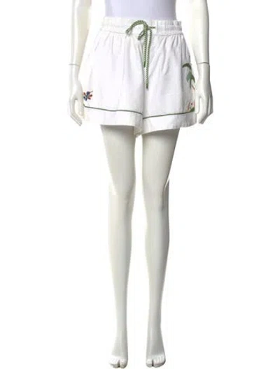 Pre-owned Zimmermann Floral Print Mini Shorts In Neutral