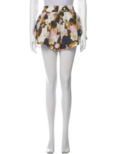 Pre-owned Zimmermann Floral Print Mini Shorts In Pink