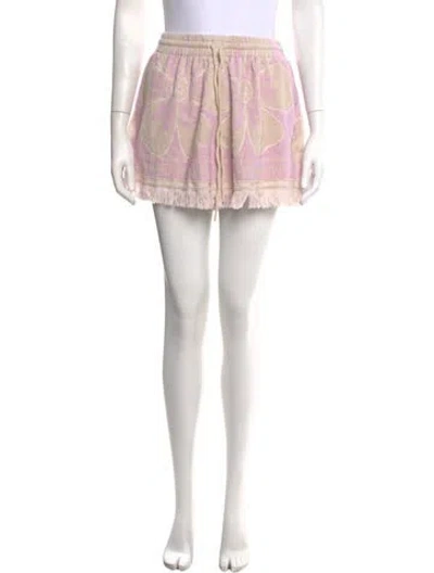 Pre-owned Zimmermann Floral Print Mini Shorts In Purple