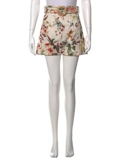 Pre-owned Zimmermann Floral Print Mini Shorts W/ Tags In Multi